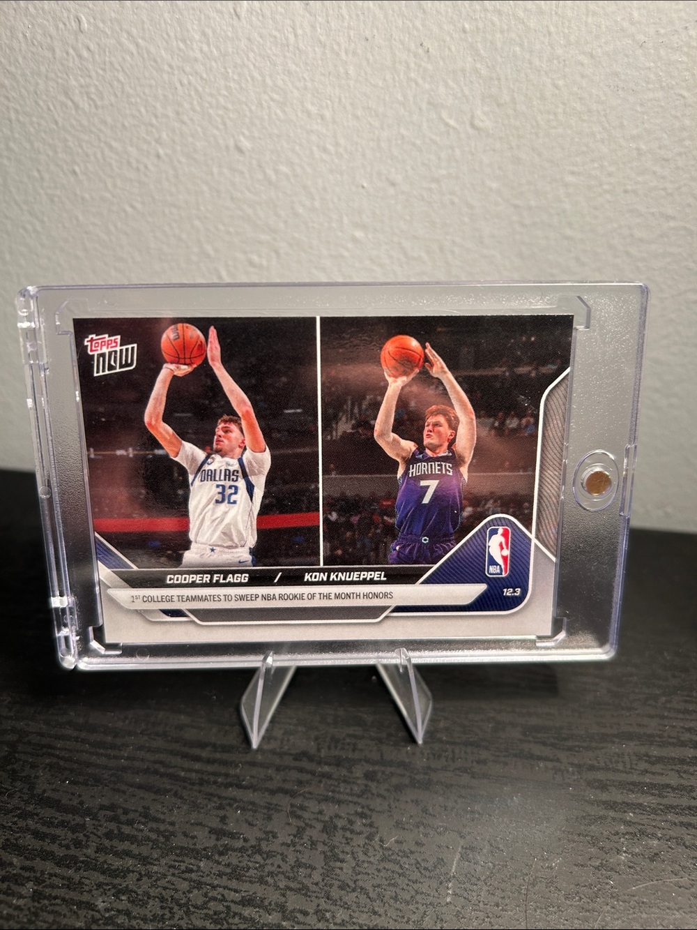 Topps Now Cooper Flagg & Kon Knueppel Rookie of the month Mavericks Hornets NBA